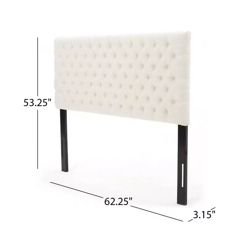 Tête de lit capitonnée réglable pour lit Queen/Full — Multicolore, Tissu et velours, 2 personnes