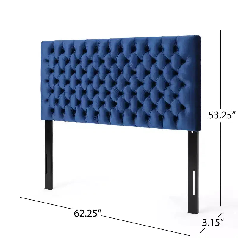 Tête de lit capitonnée réglable pour lit Queen/Full — Multicolore, Tissu et velours, 2 personnes