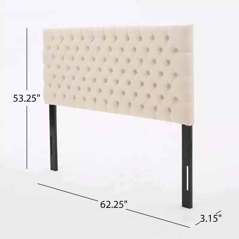 Tête de lit capitonnée réglable pour lit Queen/Full — Multicolore, Tissu et velours, 2 personnes
