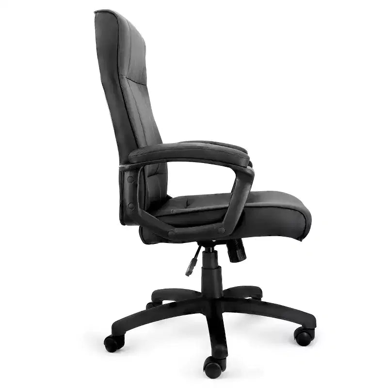 Chaise de bureau Elama High Back réglable en similicuir noir