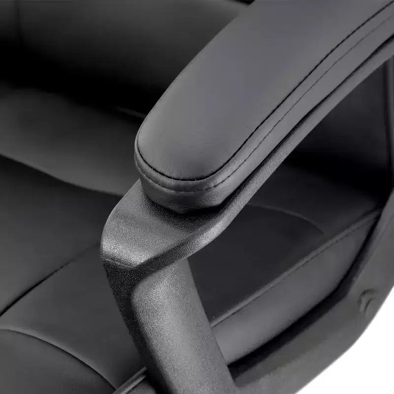 Chaise de bureau Elama High Back réglable en similicuir noir