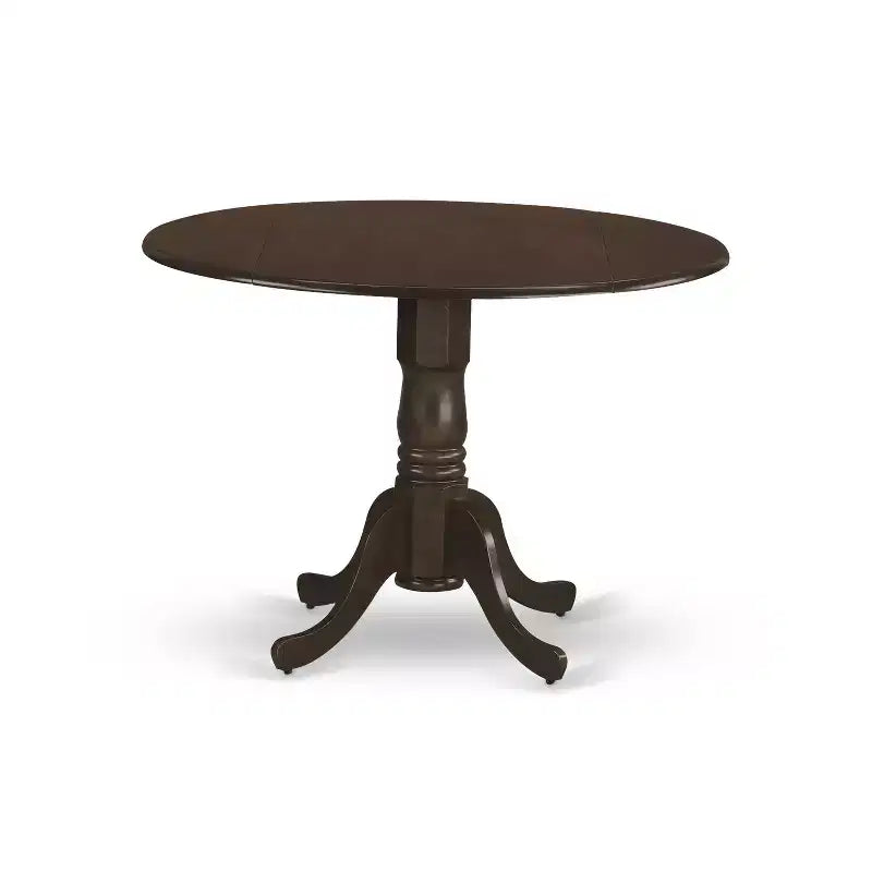 Ensemble table à manger ronde en chêne à abattants pour 2, 3 pièces, chaises rembourrées en lin