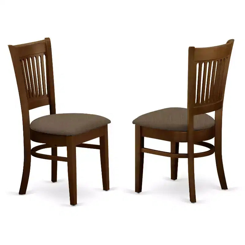 Ensemble table à manger ronde en chêne à abattants pour 2, 3 pièces, chaises rembourrées en lin