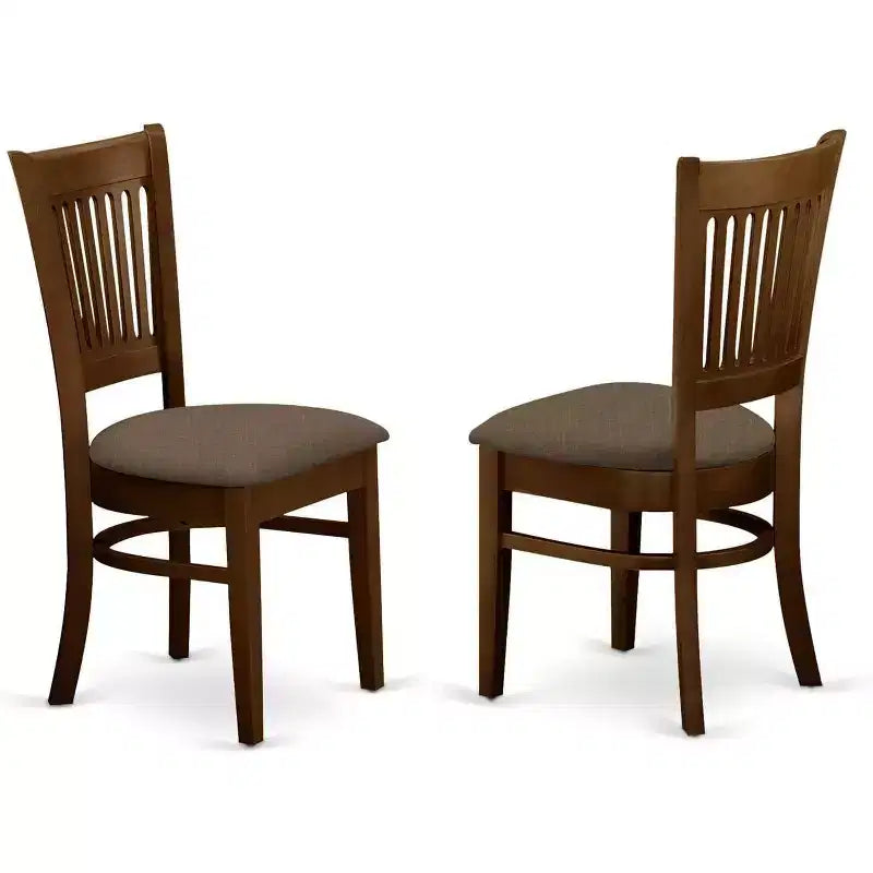 Ensemble table à manger ronde en chêne à abattants pour 2, 3 pièces, chaises rembourrées en lin