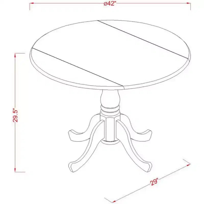 Ensemble table à manger ronde en chêne à abattants pour 2, 3 pièces, chaises rembourrées en lin