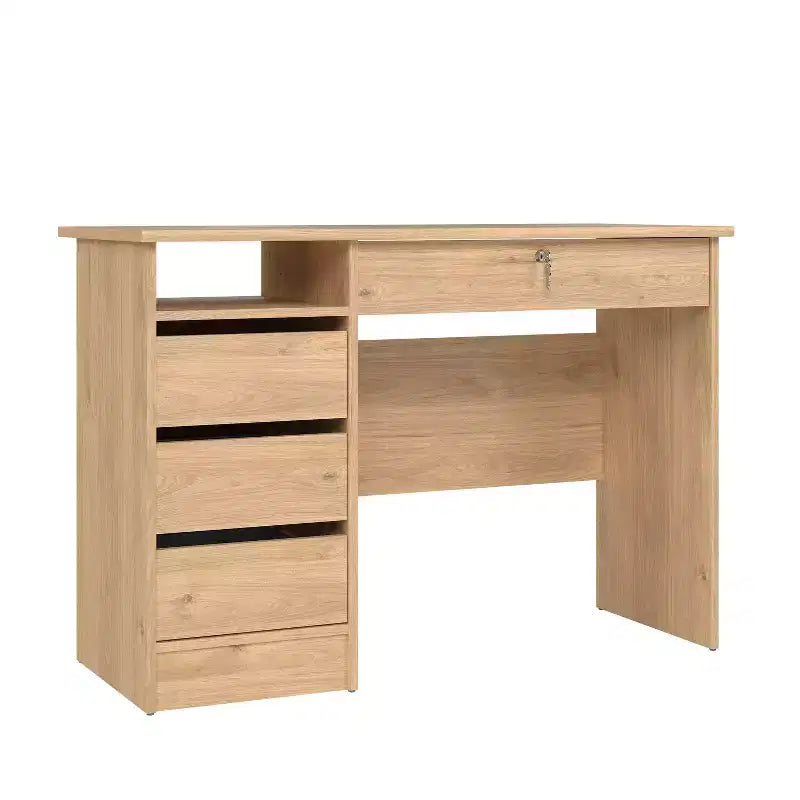 HomeStock Bureau en bois beige de 75,5 cm de hauteur avec compartiment de rangement dissimulé