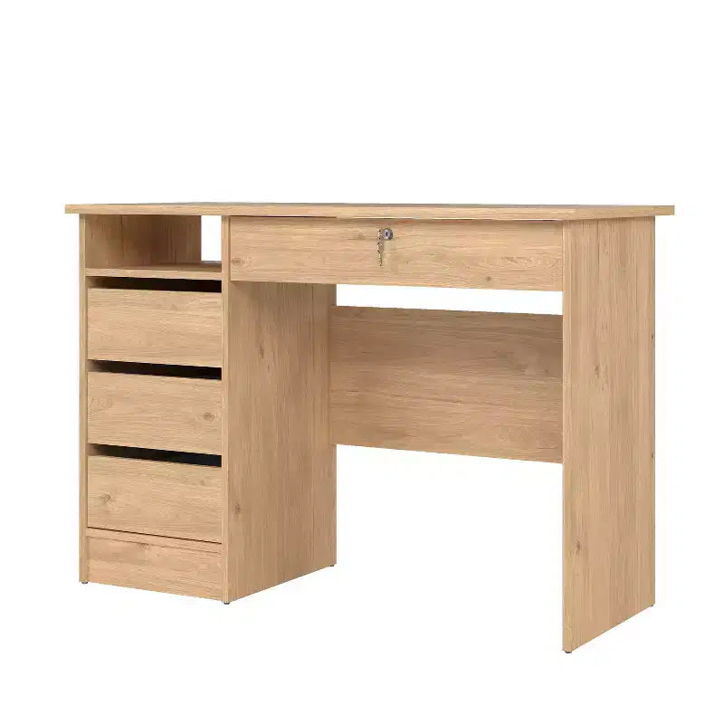HomeStock Bureau en bois beige de 75,5 cm de hauteur avec compartiment de rangement dissimulé