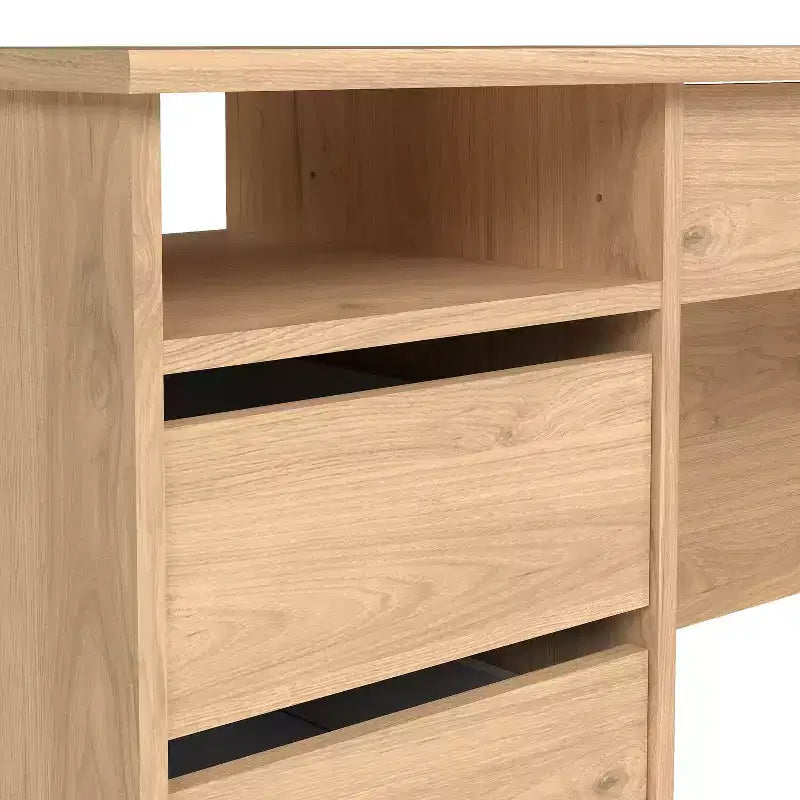 HomeStock Bureau en bois beige de 75,5 cm de hauteur avec compartiment de rangement dissimulé