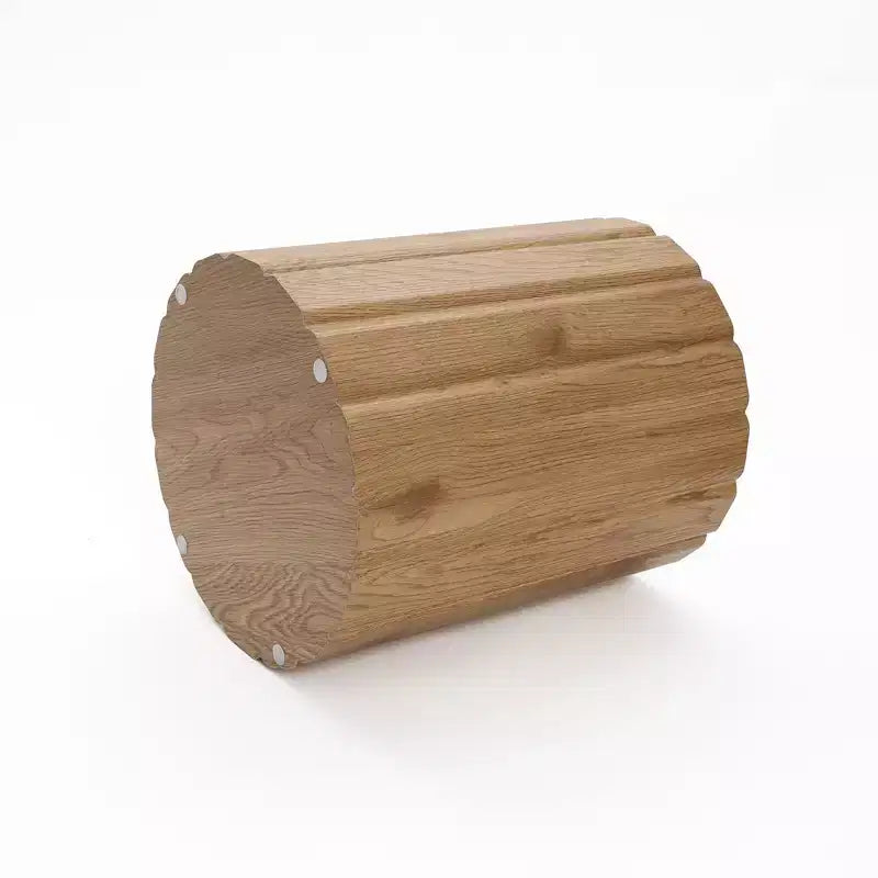 Table d'appoint ronde blanche et marron - 1 pièce
