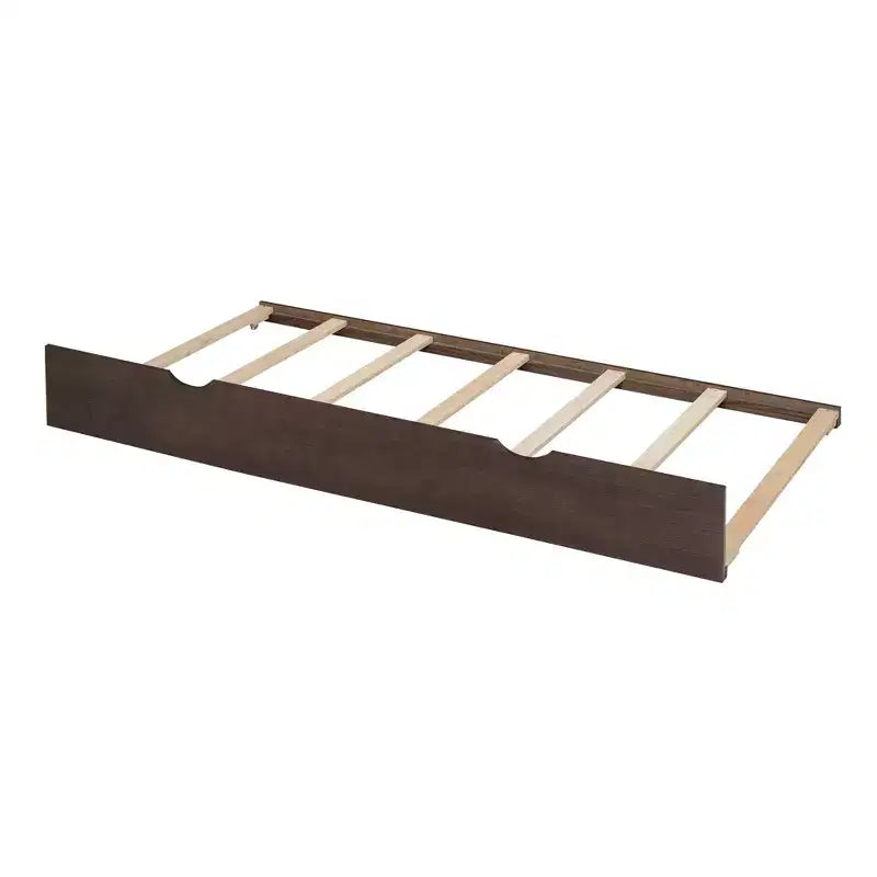 Lit plate-forme de rangement Whisen double avec lit gigogne simple, étagères coulissantes et 2 tiroirs