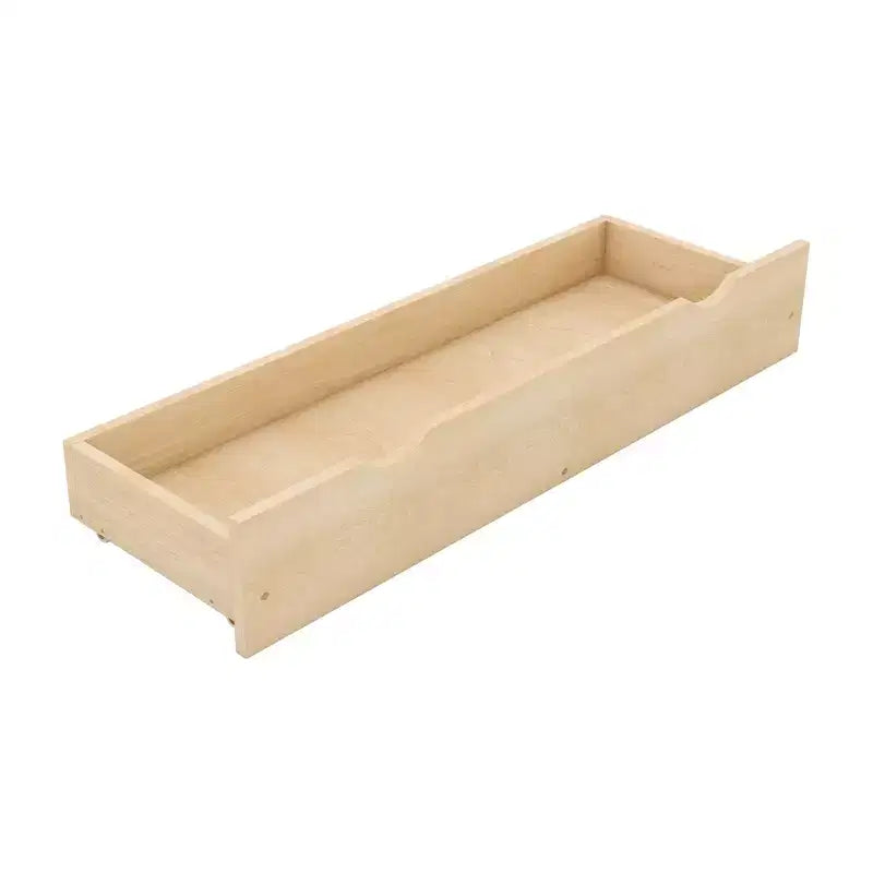 Lit plate-forme en bois Whisen, taille Queen, avec barrière de protection et 2 tiroirs