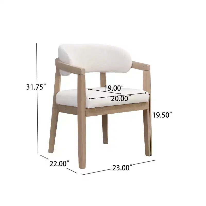 Chaises de salle à manger capitonnées à dossier ouvert, beige/marron et blanc/bleu, lot de 2