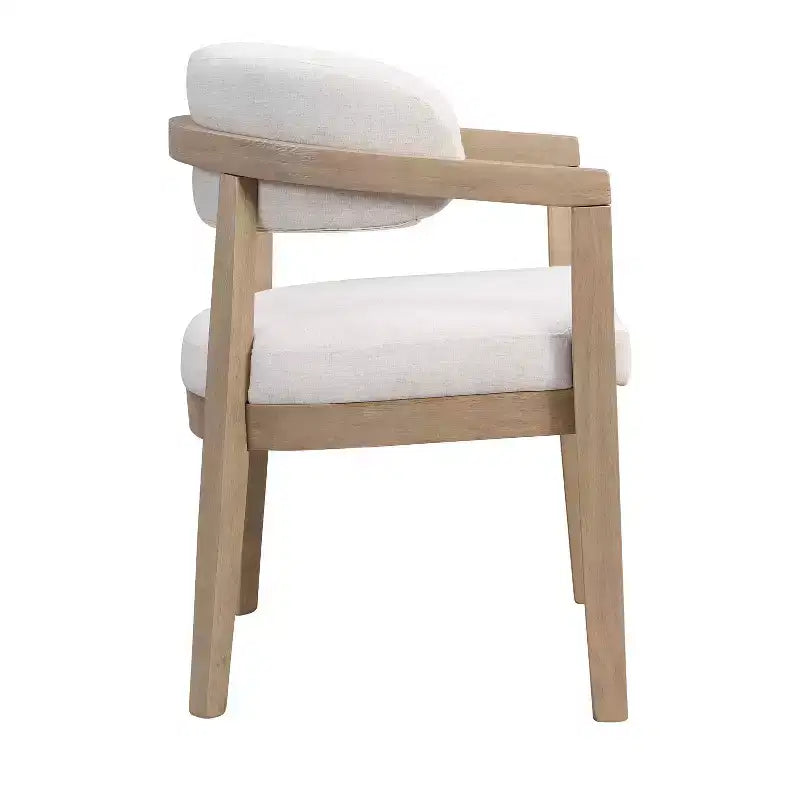 Chaises de salle à manger capitonnées à dossier ouvert, beige/marron et blanc/bleu, lot de 2