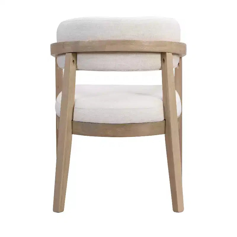 Chaises de salle à manger capitonnées à dossier ouvert, beige/marron et blanc/bleu, lot de 2