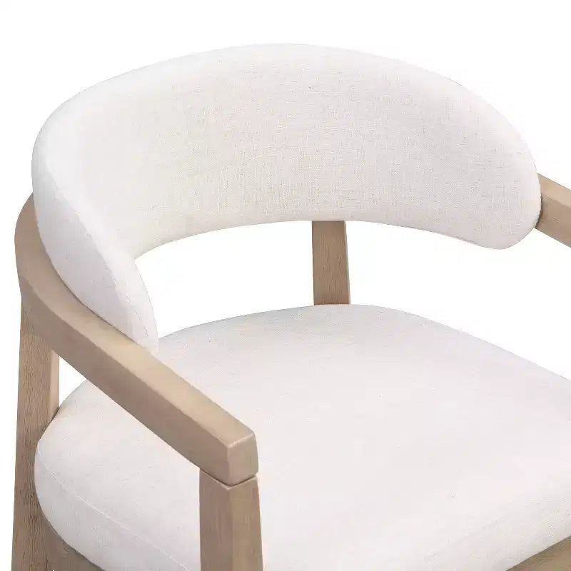 Chaises de salle à manger capitonnées à dossier ouvert, beige/marron et blanc/bleu, lot de 2