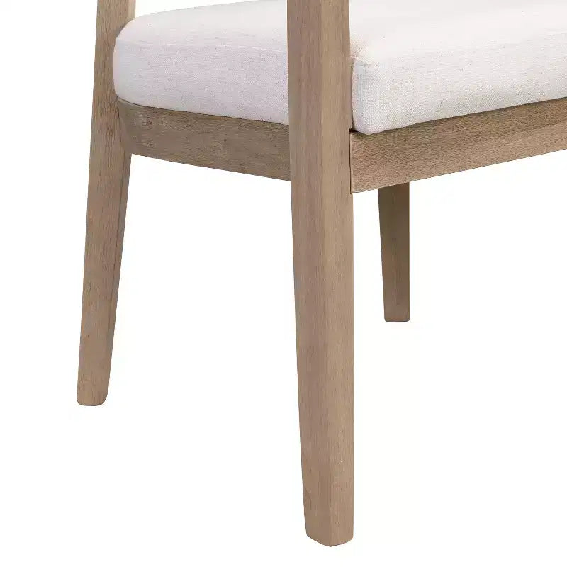 Chaises de salle à manger capitonnées à dossier ouvert, beige/marron et blanc/bleu, lot de 2