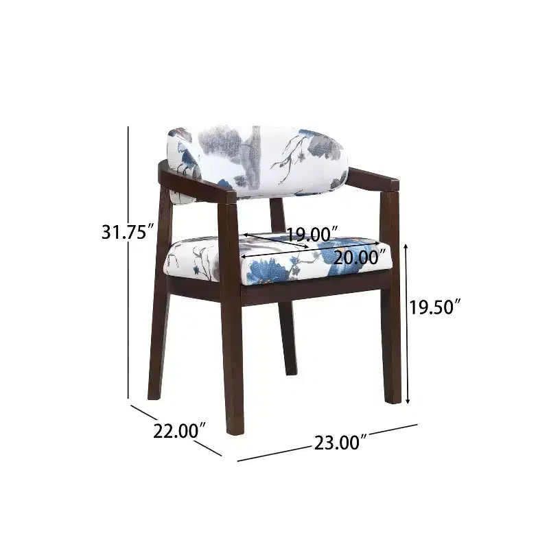 Chaises de salle à manger capitonnées à dossier ouvert, beige/marron et blanc/bleu, lot de 2