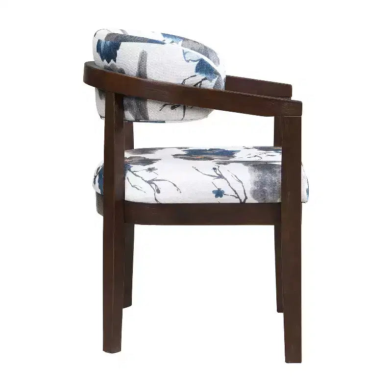 Chaises de salle à manger capitonnées à dossier ouvert, beige/marron et blanc/bleu, lot de 2