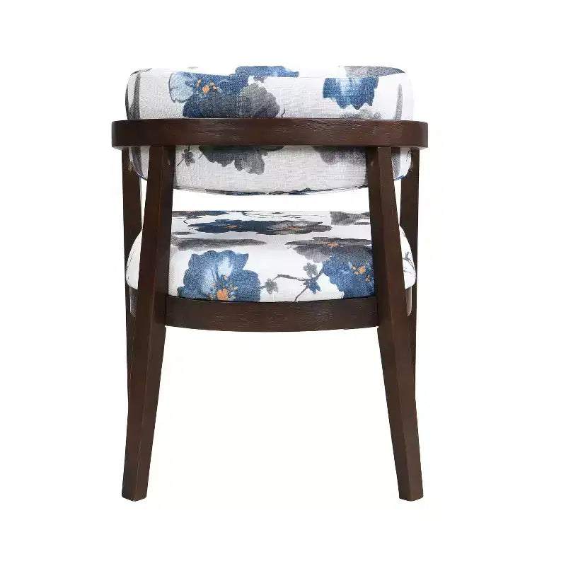 Chaises de salle à manger capitonnées à dossier ouvert, beige/marron et blanc/bleu, lot de 2