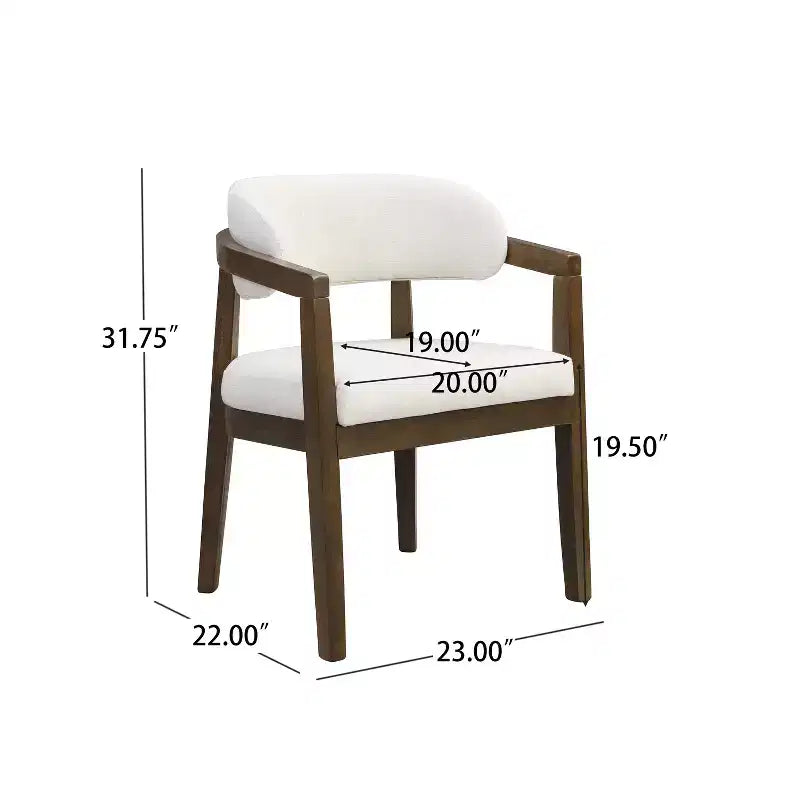 Chaises de salle à manger capitonnées à dossier ouvert, beige/marron et blanc/bleu, lot de 2