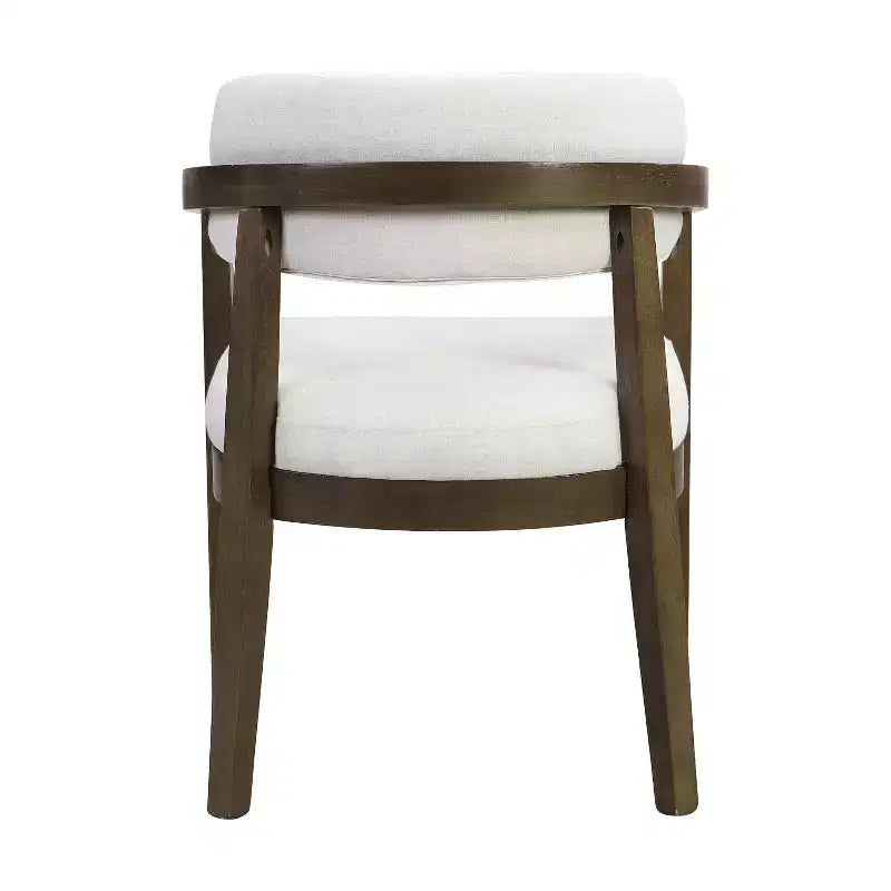 Chaises de salle à manger capitonnées à dossier ouvert, beige/marron et blanc/bleu, lot de 2