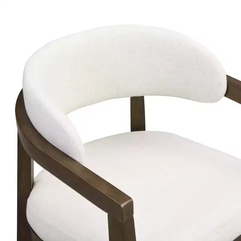 Chaises de salle à manger capitonnées à dossier ouvert, beige/marron et blanc/bleu, lot de 2