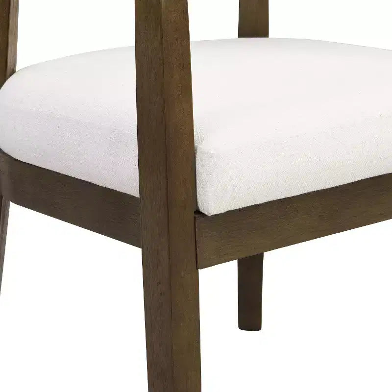 Chaises de salle à manger capitonnées à dossier ouvert, beige/marron et blanc/bleu, lot de 2