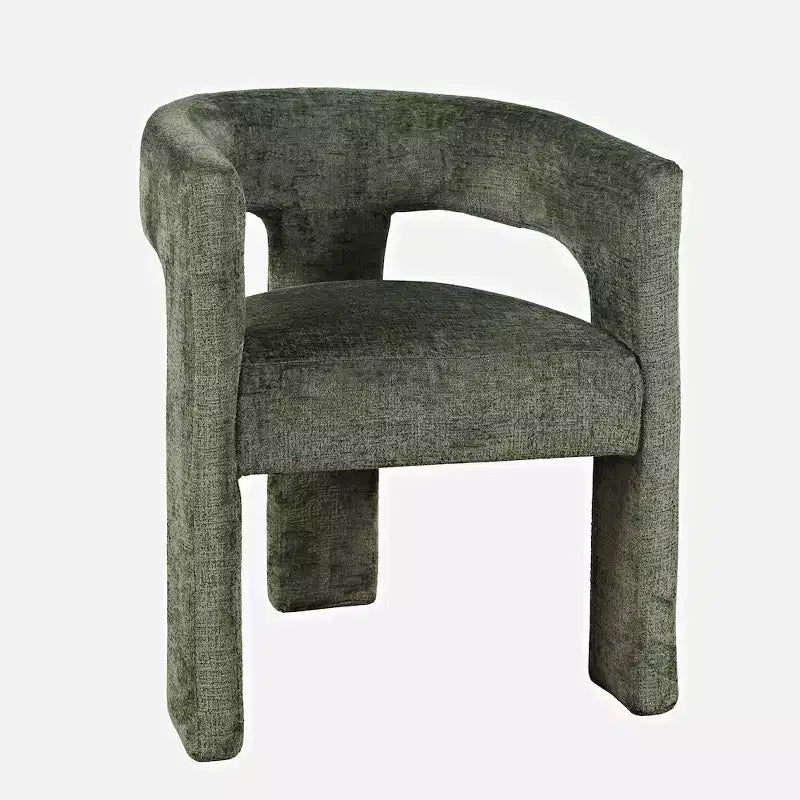 Fauteuil de salon Jofran, Gwen Modern Luxury Jacquard Fabric Upholstered Sculpture - Couleur verte
