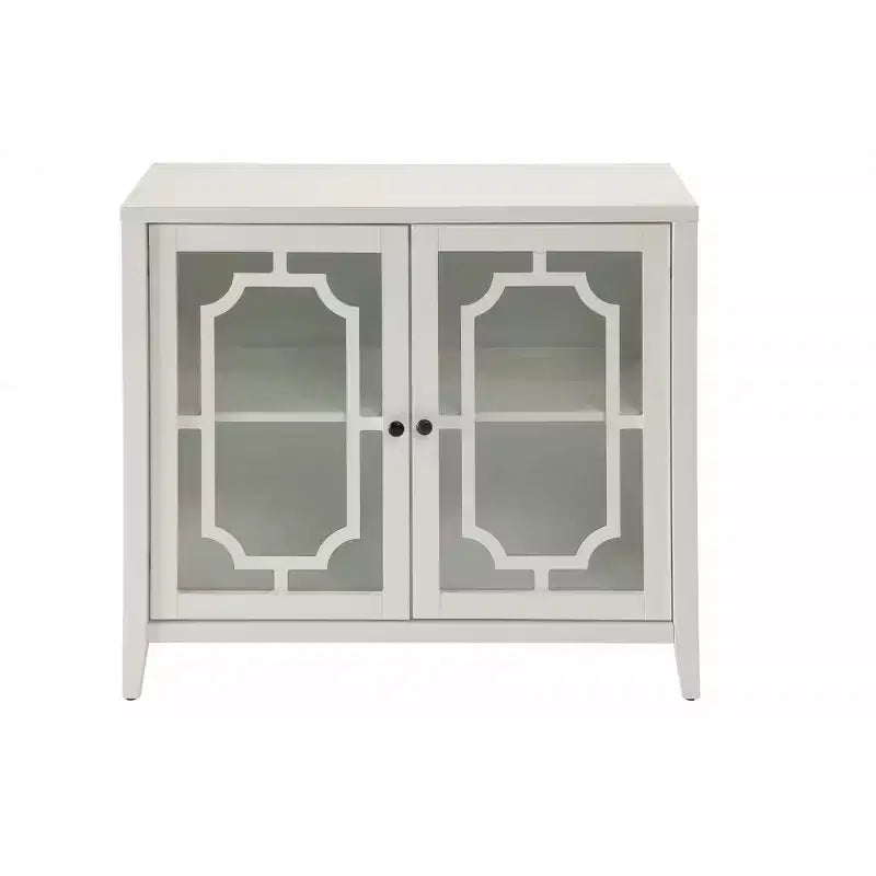 HomeRoots Buffet blanc 34 pouces avec deux portes vitrées