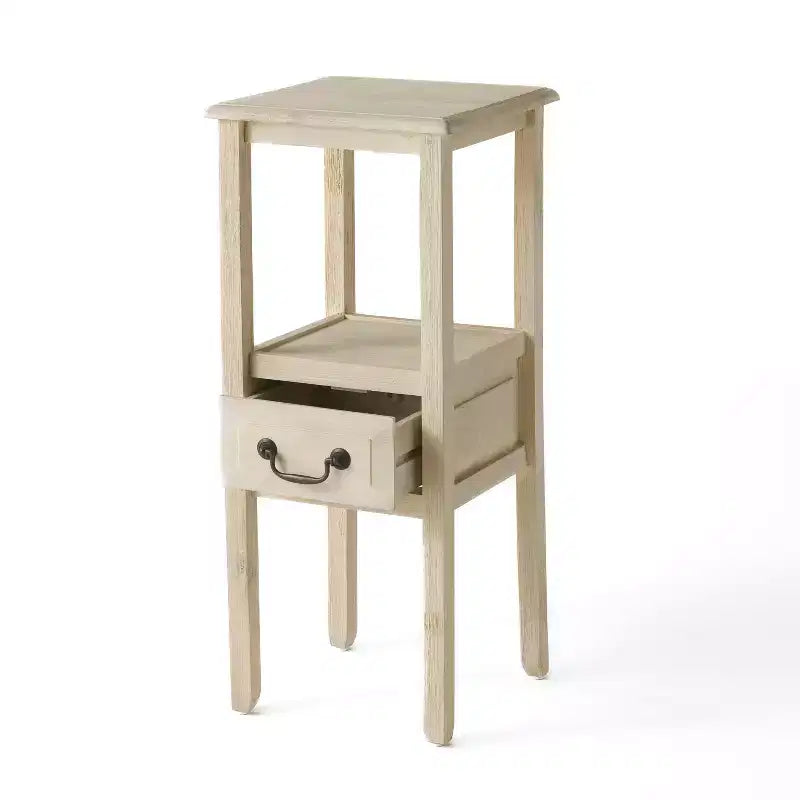 Table d'appoint contemporaine GDFStudio Declan en bois d'hévéa avec tiroir