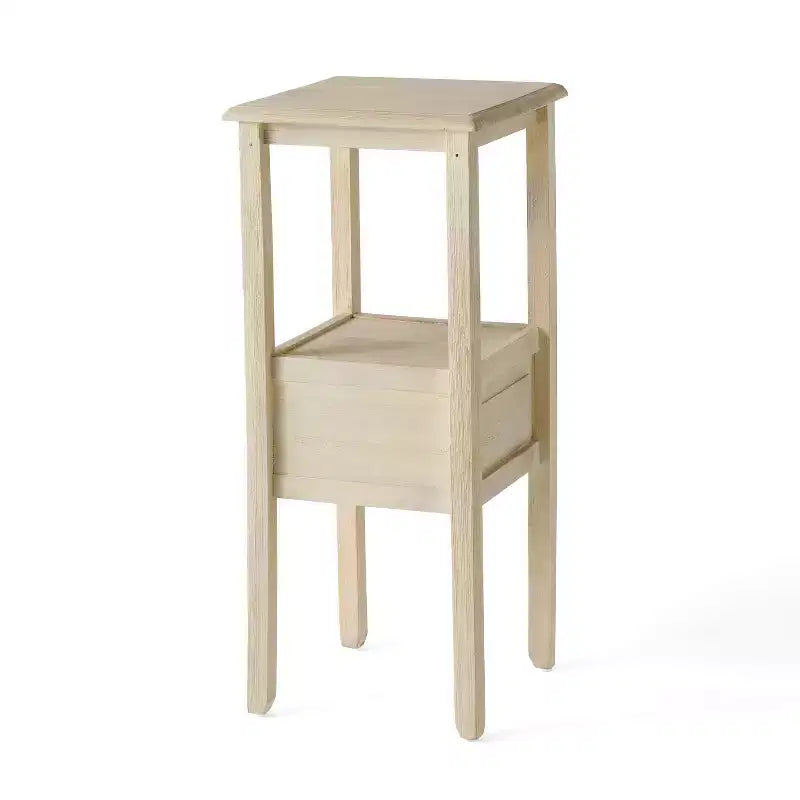 Table d'appoint contemporaine GDFStudio Declan en bois d'hévéa avec tiroir