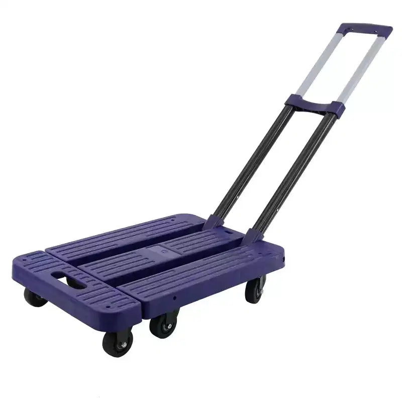 Caisse à plateforme pliable ultra-robuste Jiallo avec 6 roues omnidirectionnelles et poignée télescopique (couleur violette)