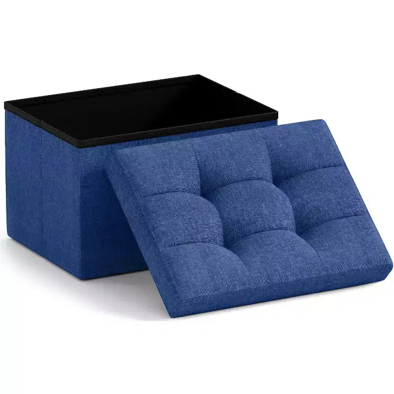 Ornavo Home Pouf de rangement pliable rectangulaire, petit - 30 x 40 x 30 cm