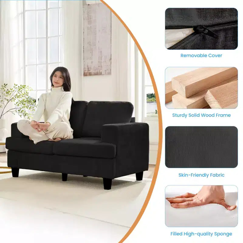 Mjkone Ensemble de canapé 3 pièces pour salon, largeur 82 po, comprenant un canapé 3 places et un canapés 2 places avec fauteuil, ensemble de meubles modulaires sectionnels