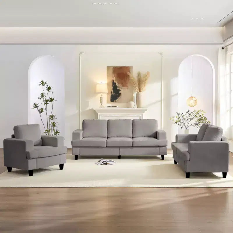 Mjkone Ensemble de canapé 3 pièces pour salon, largeur 82 po, comprenant un canapé 3 places et un canapés 2 places avec fauteuil, ensemble de meubles modulaires sectionnels