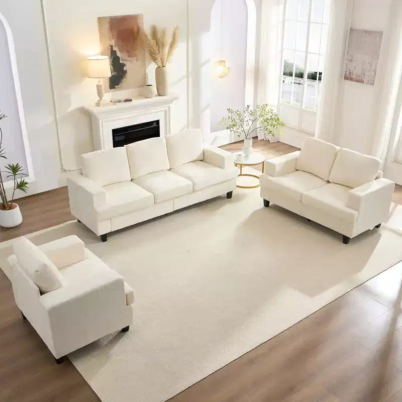 Mjkone Ensemble de canapé 3 pièces pour salon, largeur 82 po, comprenant un canapé 3 places et un canapés 2 places avec fauteuil, ensemble de meubles modulaires sectionnels