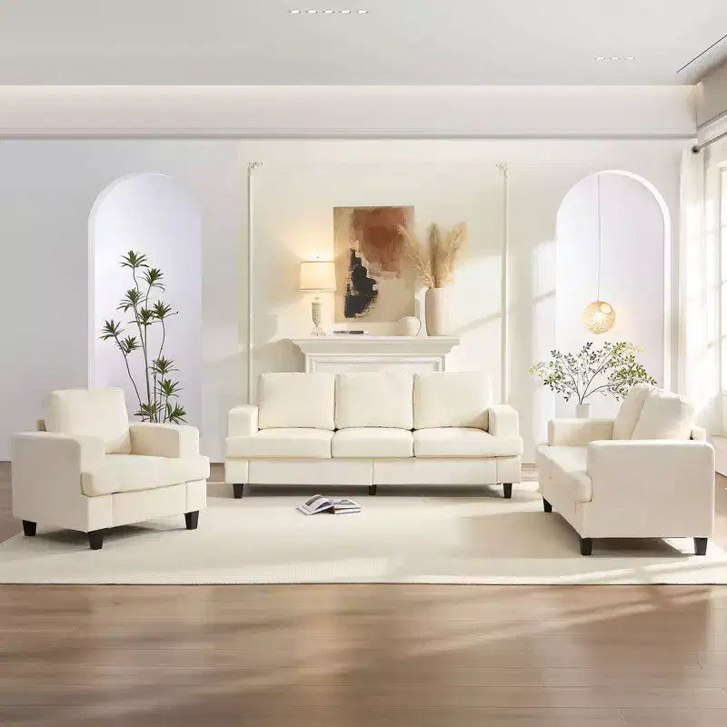 Mjkone Ensemble de canapé 3 pièces pour salon, largeur 82 po, comprenant un canapé 3 places et un canapés 2 places avec fauteuil, ensemble de meubles modulaires sectionnels