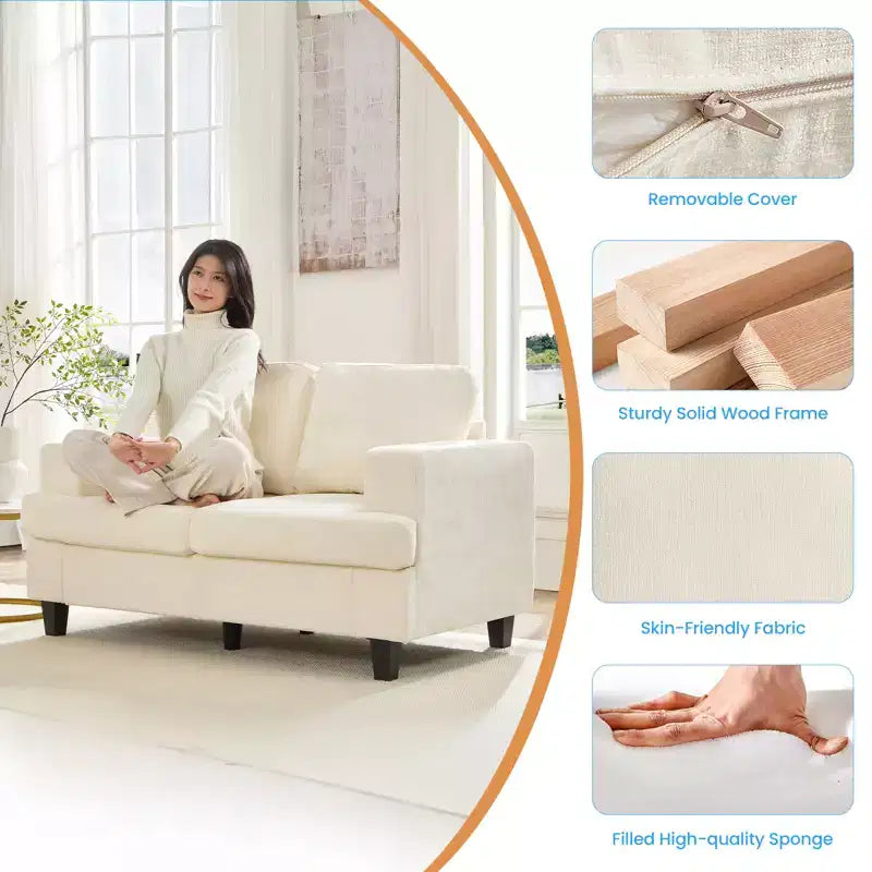 Mjkone Ensemble de canapé 3 pièces pour salon, largeur 82 po, comprenant un canapé 3 places et un canapés 2 places avec fauteuil, ensemble de meubles modulaires sectionnels