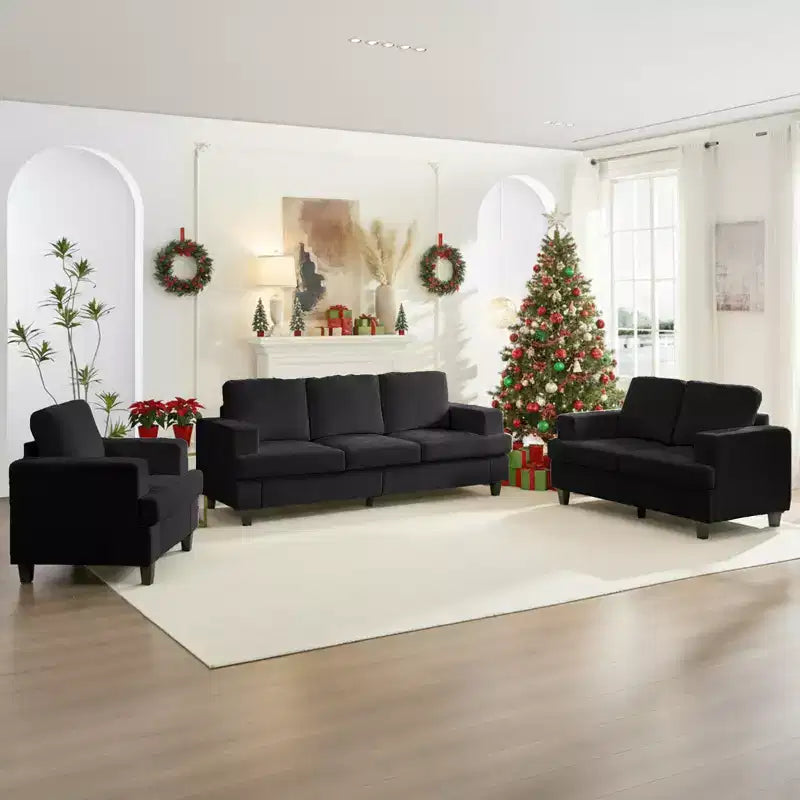 Mjkone Ensemble de canapé 3 pièces pour salon, largeur 82 po, comprenant un canapé 3 places et un canapés 2 places avec fauteuil, ensemble de meubles modulaires sectionnels