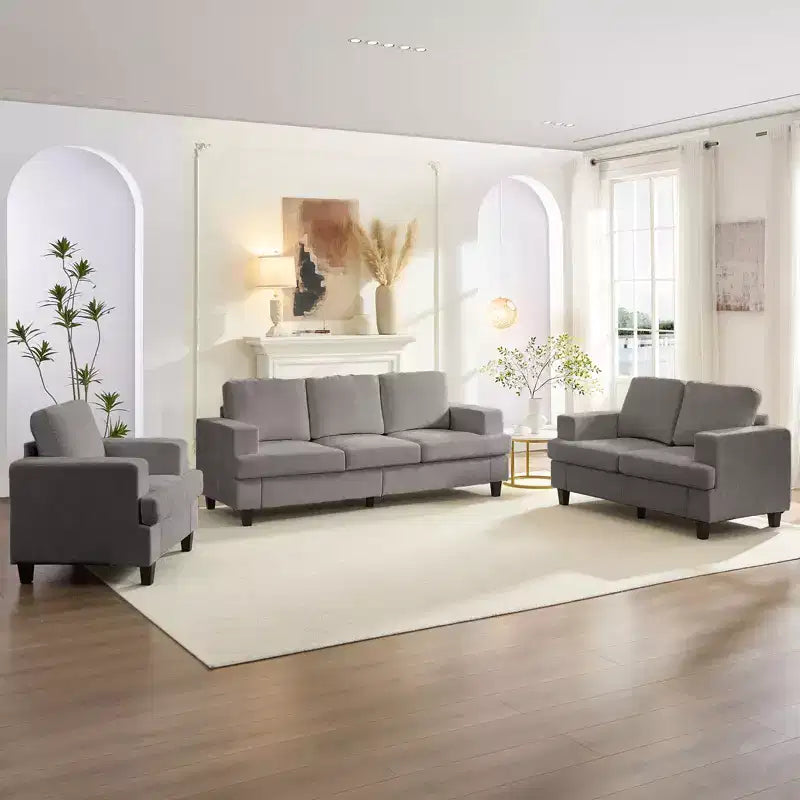 Mjkone Ensemble de canapé 3 pièces pour salon, largeur 82 po, comprenant un canapé 3 places et un canapés 2 places avec fauteuil, ensemble de meubles modulaires sectionnels