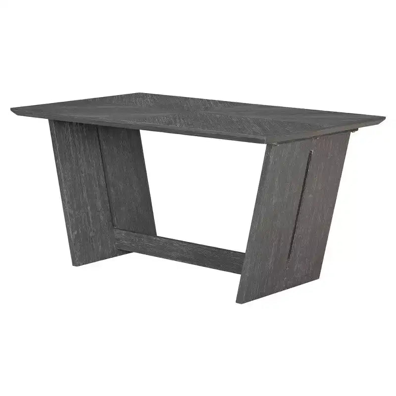 Ensemble de salle à manger rétro 6 pièces – Gris clair / Bois clair, 6 places