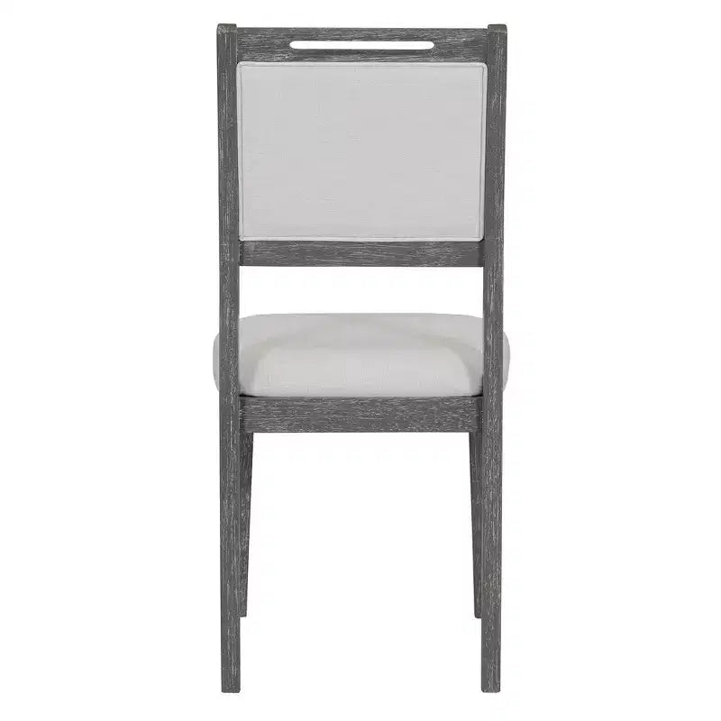 Ensemble de salle à manger rétro 6 pièces – Gris clair / Bois clair, 6 places