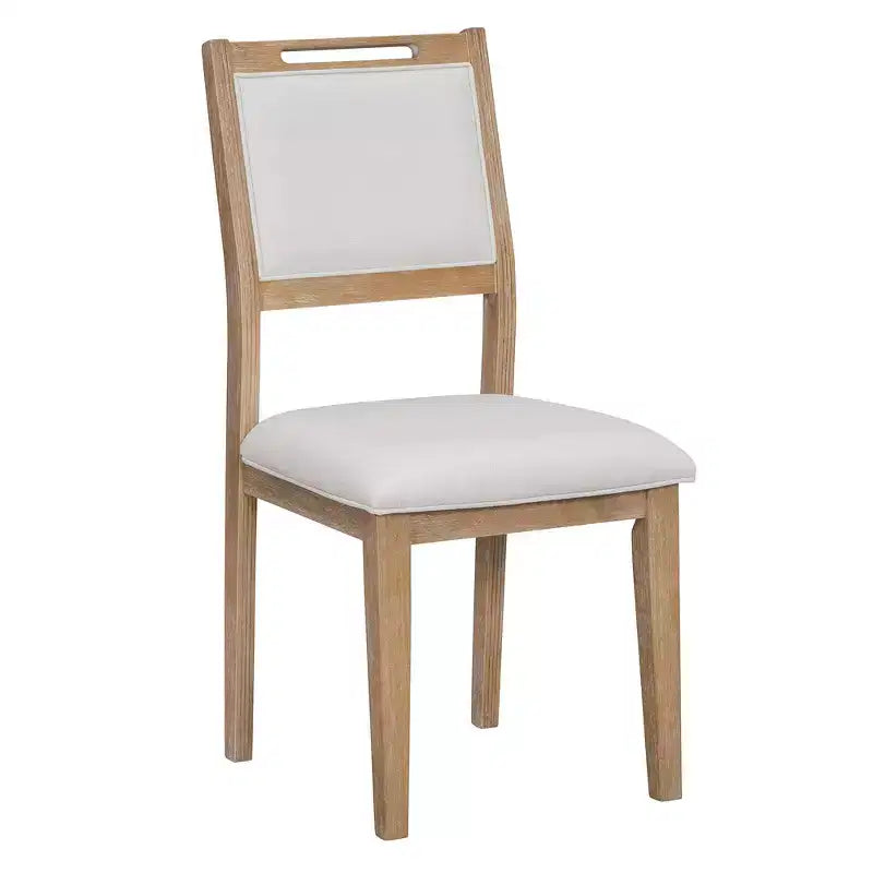 Ensemble de salle à manger rétro 6 pièces – Gris clair / Bois clair, 6 places