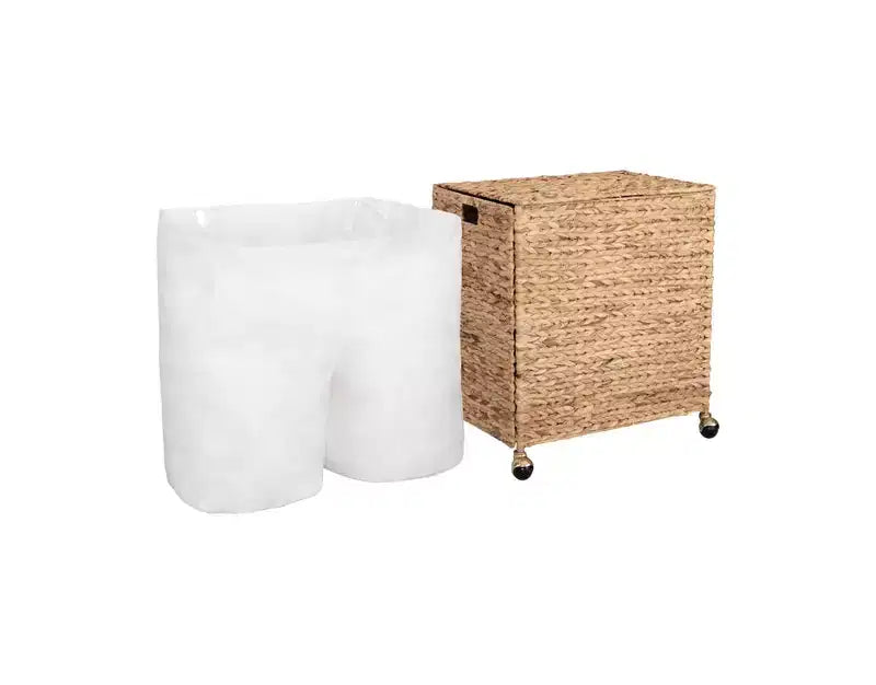 Panier à linge rectangulaire moderne en jacinthe d'eau naturelle Seville Classics