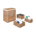 Seville Classics Natural Water Hyacinth Laundry Hamper and Baskets, 4-Piece Set