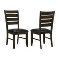 Simple Relax Set of 2 Upholstered Side Chairs with Ladder Back in Cappuccino and Black