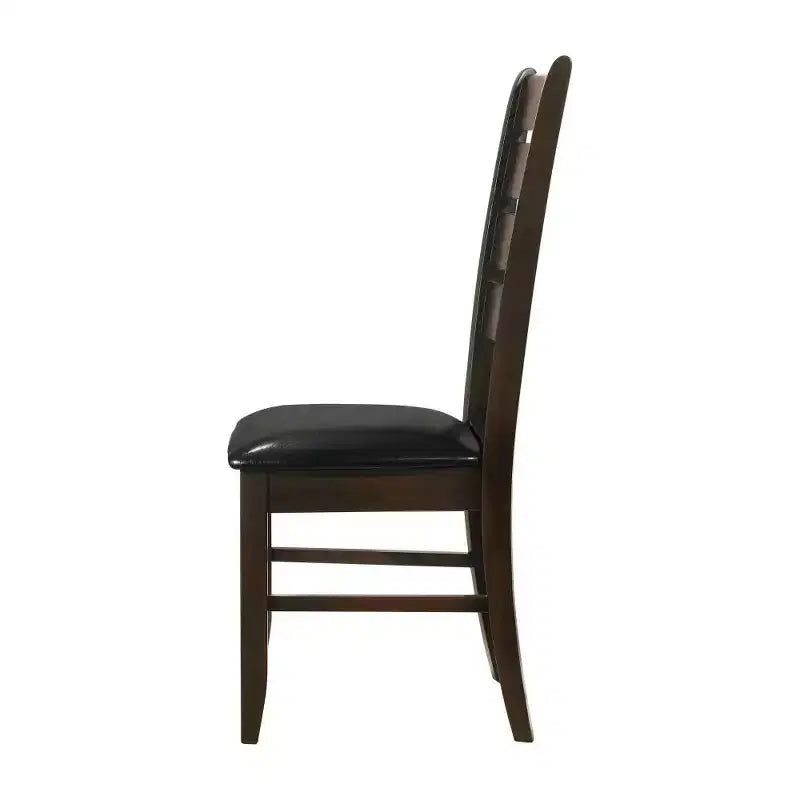 Lot de 2 chaises d'appoint rembourrées Simple Relax avec dossier échelle, couleur Cappuccino et Noir