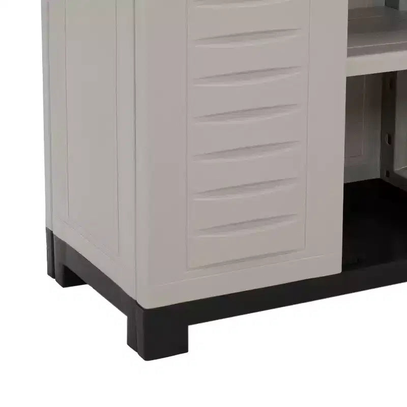 Sunnydaze Armoire de rangement polyvalente en plastique avec étagère réglable - 25.5