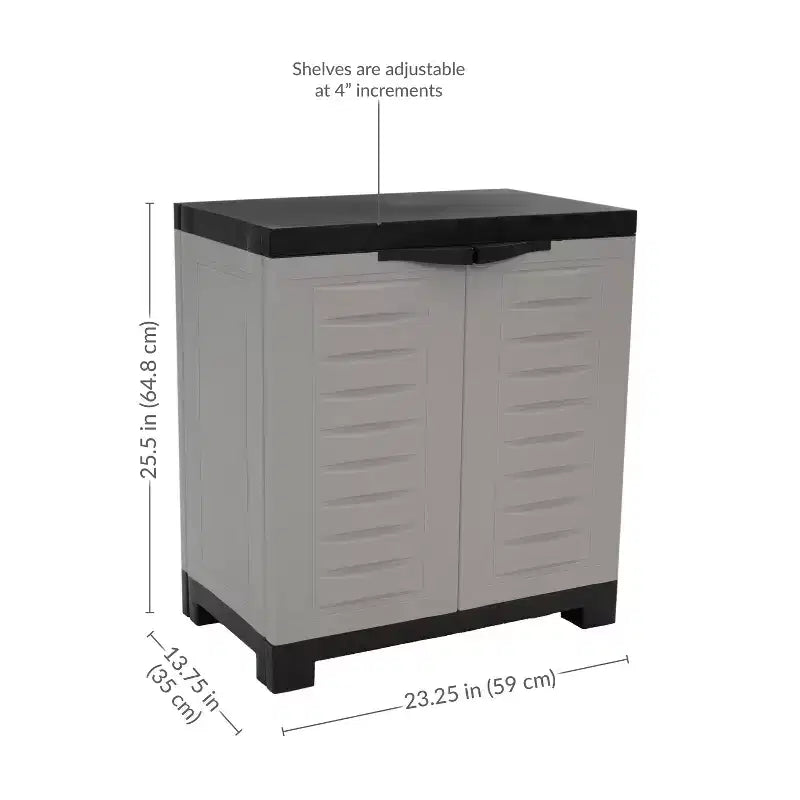 Sunnydaze Armoire de rangement polyvalente en plastique avec étagère réglable - 25.5