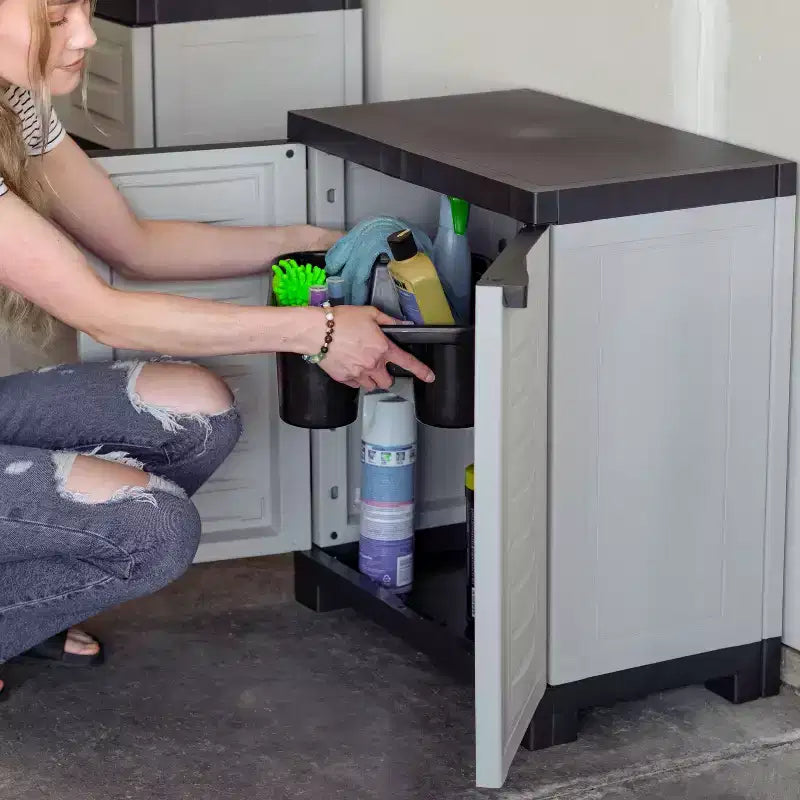 Sunnydaze Armoire de rangement polyvalente en plastique avec étagère réglable - 25.5